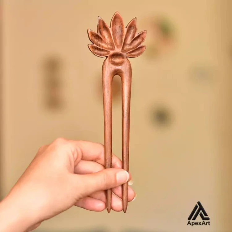 سیخ مو چوبی طرح گل
