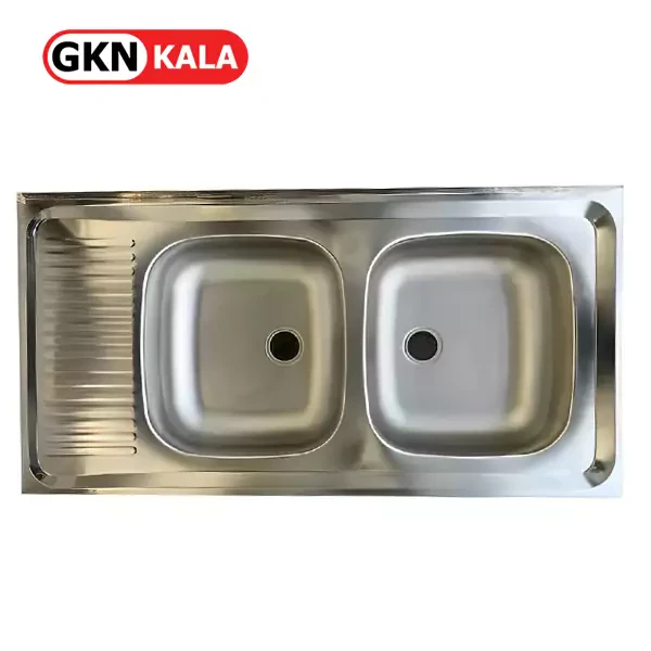 سینک روکار مدل 5.*50*100 دو لگن استیل البرز