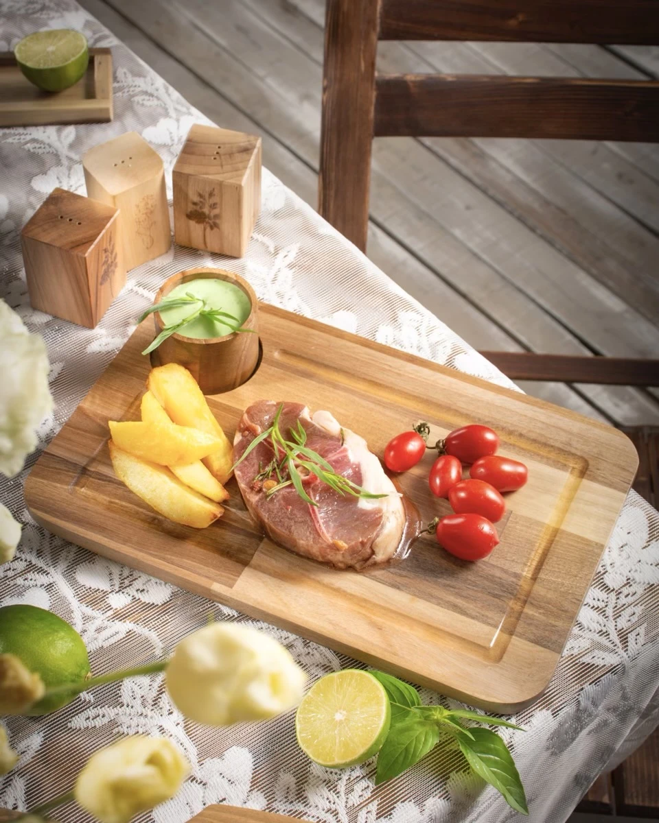 سینی استیک مستطیل چوبی اماهوم SQUARE-STEAK