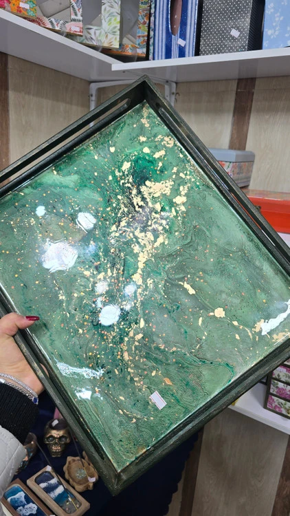 سینی بزرگ چوب و رزین