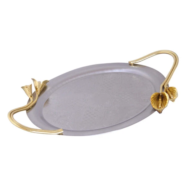 سینی بیضی دسته ارکیده دو تیکه -22-L-6089-NG