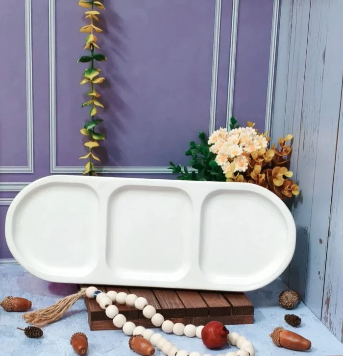 سینی بیضی سرو سه خانه (کد605)