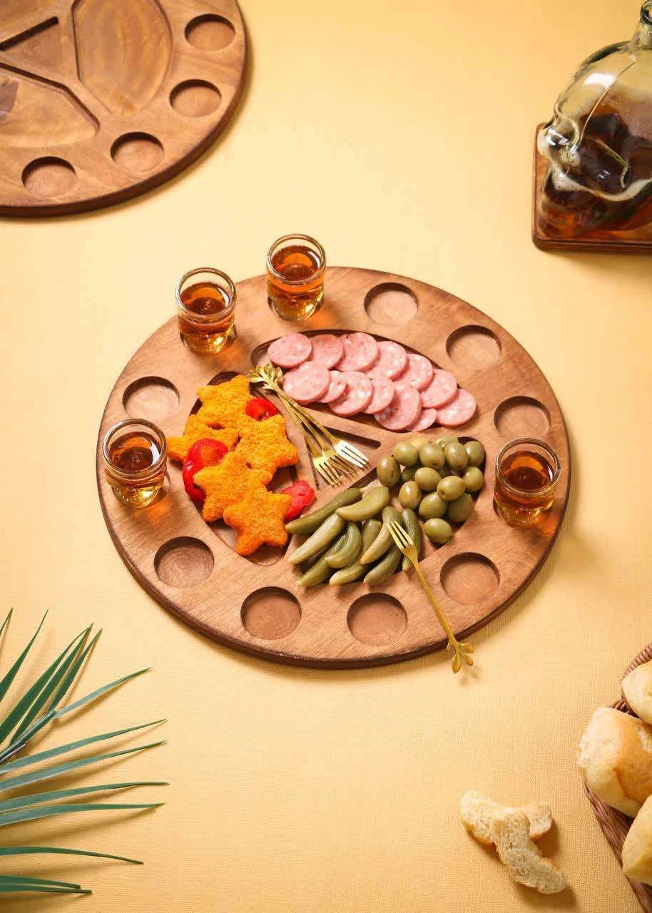 سینی سرو گرد مزه خوری ایت با جای شات