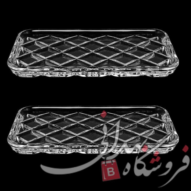 سینی شیشه ای 2 پارچه دکو(سینی شیشه ای کوچک )