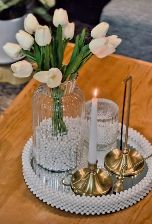 سینی مرواریدی دکوری