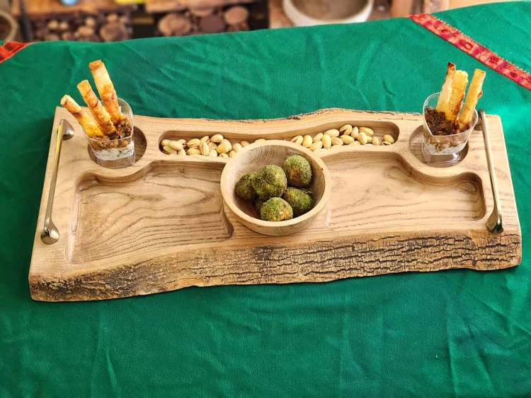 سینی مزه خوری دسته فلزی