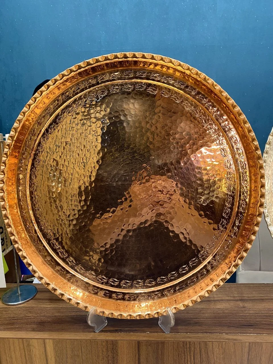 سینی مسی تمام دست ساز چکشی