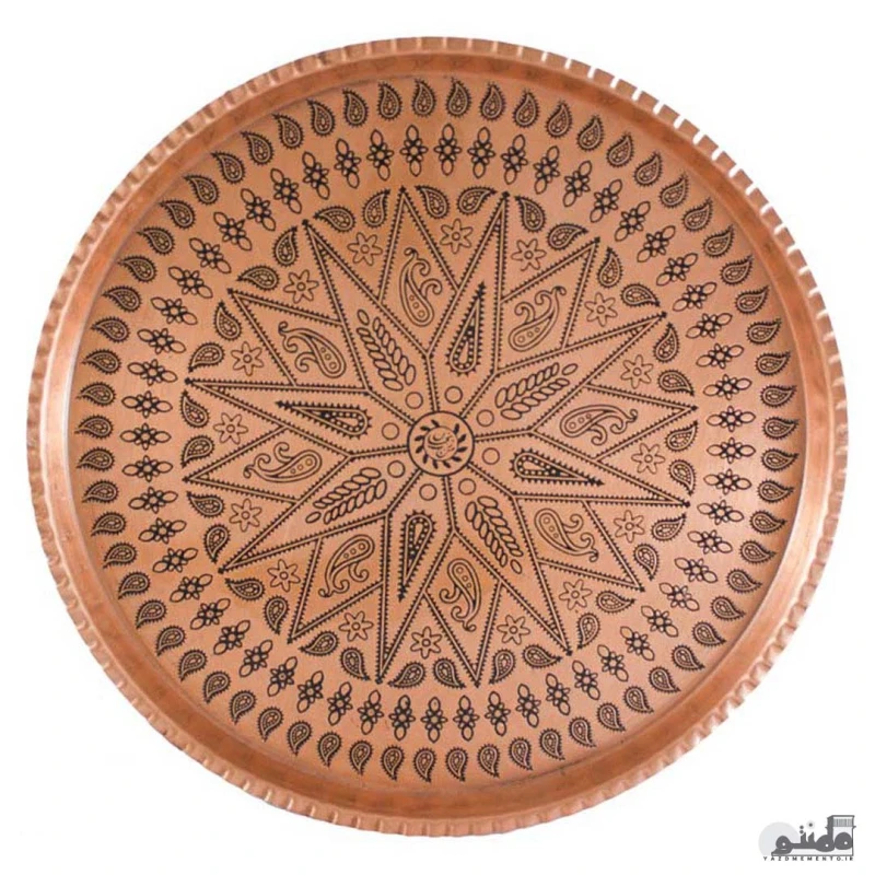 سینی مسی زنجان طرح گرد سایز 9 دهنه 36