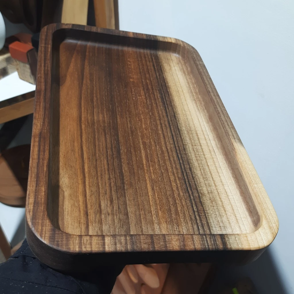 سینی پذیرایی دسته مخفی چوب گردو