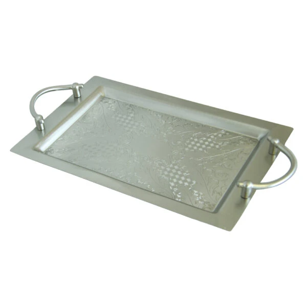 سینی پذیرایی مستطیل نیکل 2 تیکه کد 6097-22N