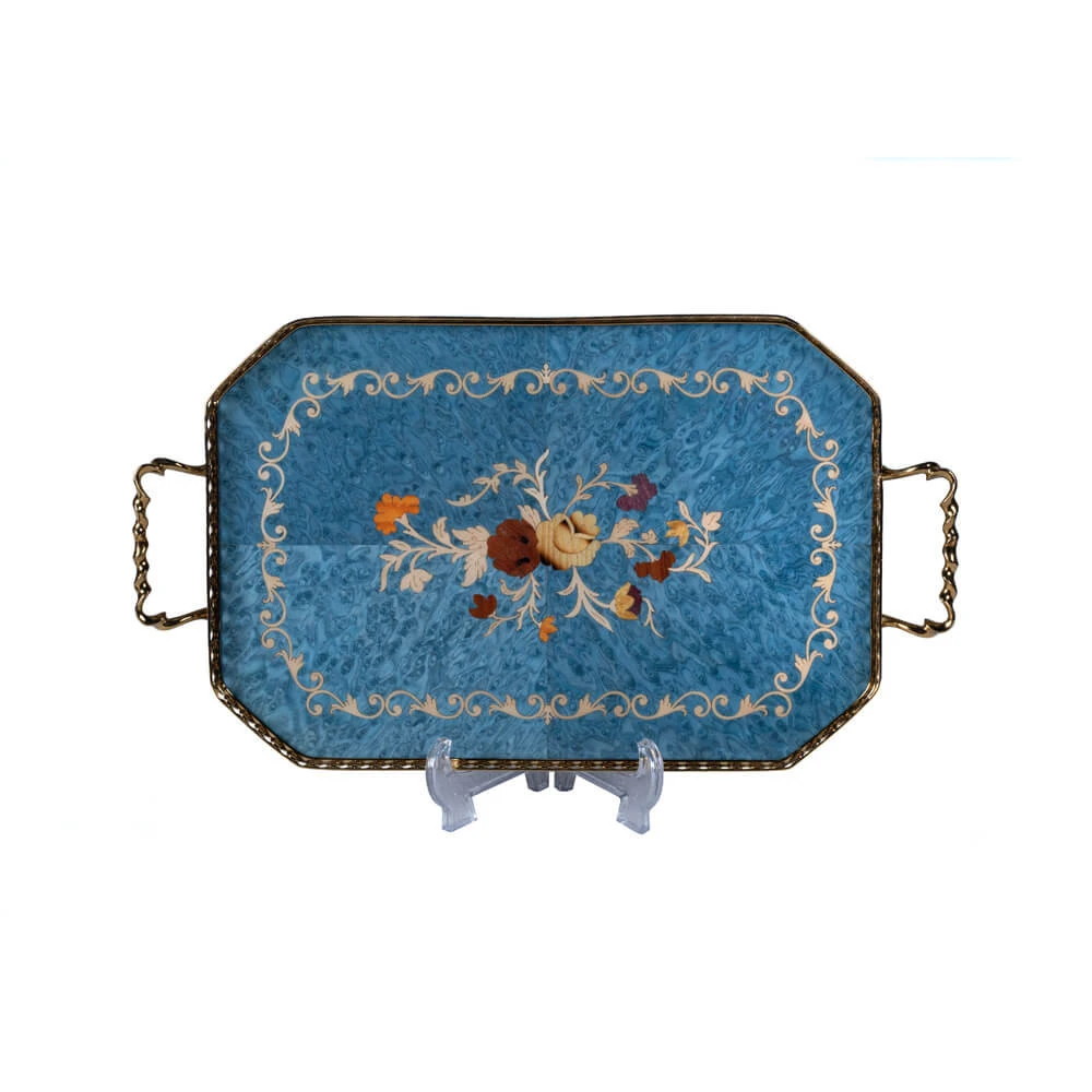 سینی چوبی معرق کد RK55 اسمانتیک