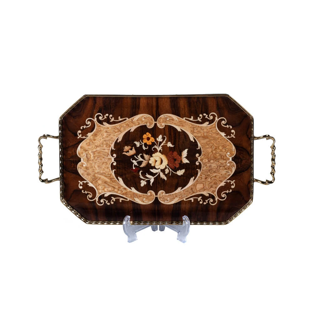 سینی چوبی معرق کد RP30 اسمانتیک