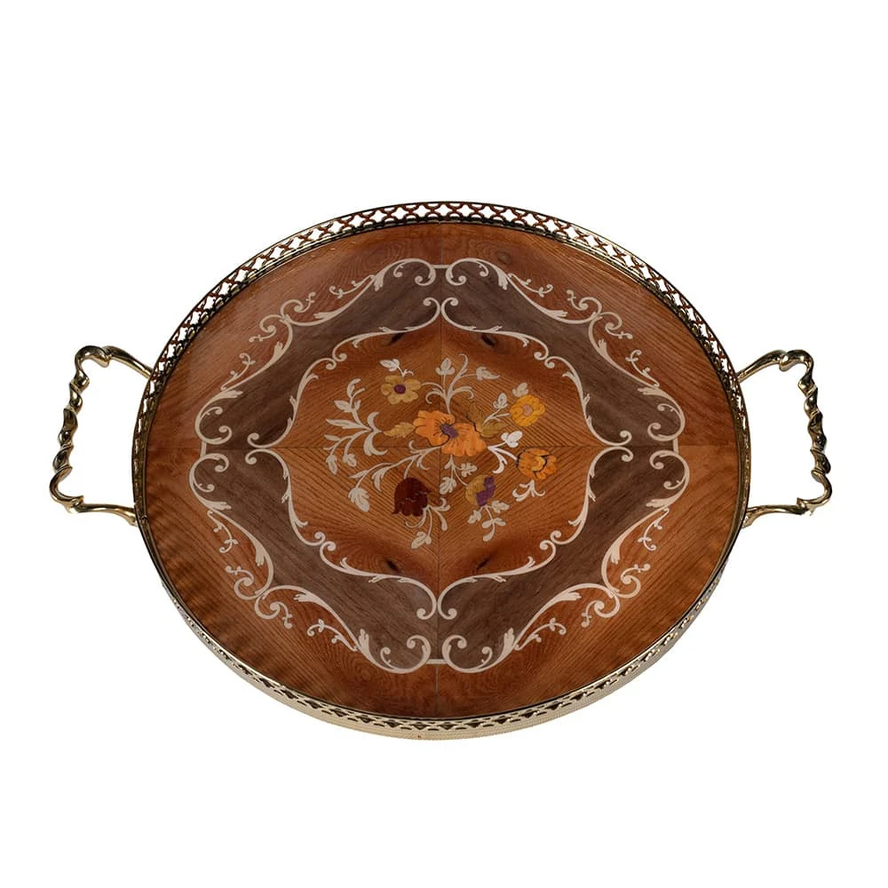 سینی چوبی معرق گرد کد CH03