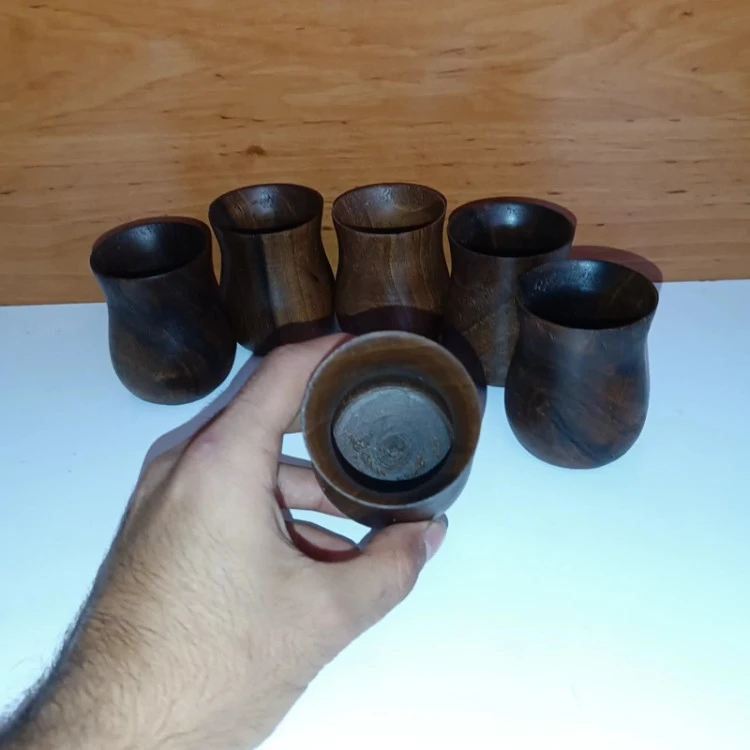 شات قهوه خوری چوبی فنجان چوبی