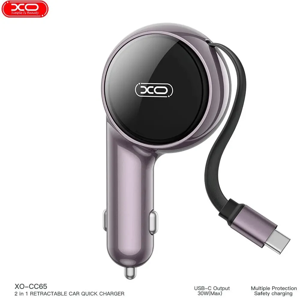 شارژ فندکی 60 وات PD برند XO مدل CC65