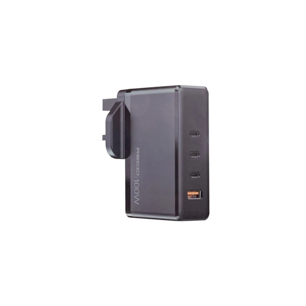 شارژر 4 پورت رچی مدل Recci Smart Charger GAN 4-Port RC41 با توان 100W