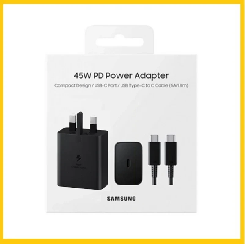 شارژر اصلی سامسونگ Galaxy S25 FE ظرفیت ۴۵ وات همراه با کابل ویتنام ۱۰۰٪