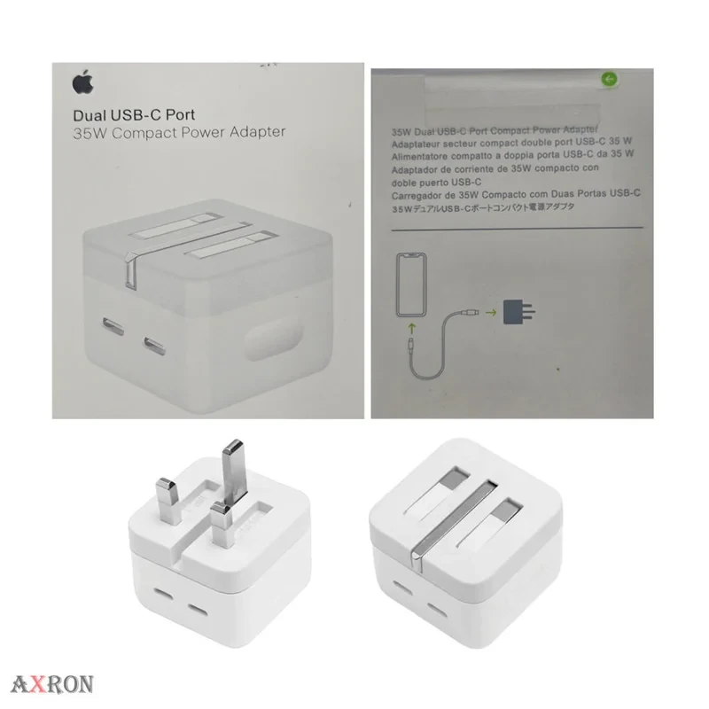 شارژر اصلی ۳۵ واتی آیفون ۱۵ پرومکس iphone 15 pro max پک اپل استوری پارت نامبر امارات