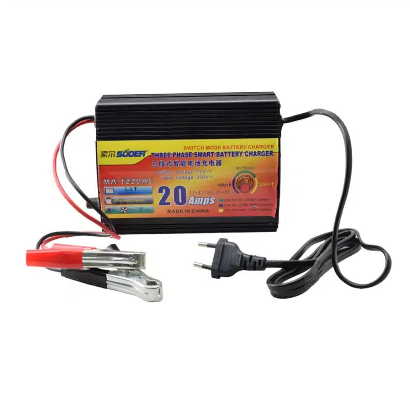 شارژر باتری ۱۲ ولت ۲۰ آمپر سوئر مدل MA-1220AS-PRO با شارژ هوشمند و LED