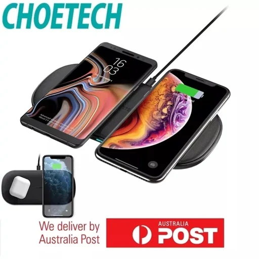 شارژر بی سیم شارژ سریع 10 واتی شارژ همزمان دو دستگاه (پس کرایه)