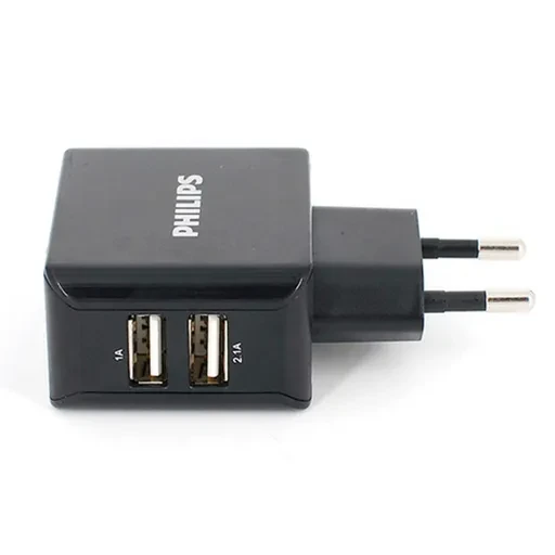 شارژر دیواری 15.5W فیلیپس 2 پورت مدل Philips DLP2502 با گارانتی 12 ماهه شرکتی