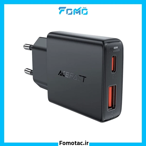 شارژر دیواری 30W GaN ایس فست(ACEFAST) مدل A69 _ دو پورت