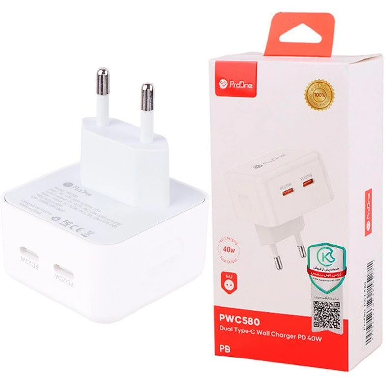 شارژر دیواری 40وات پرووان مدل PWC580