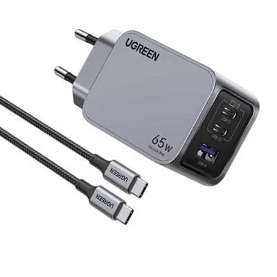 شارژر دیواری 65 وات یوگرین با بیمه سامان مدل X755 کد 25871 همراه با کابل USB-C