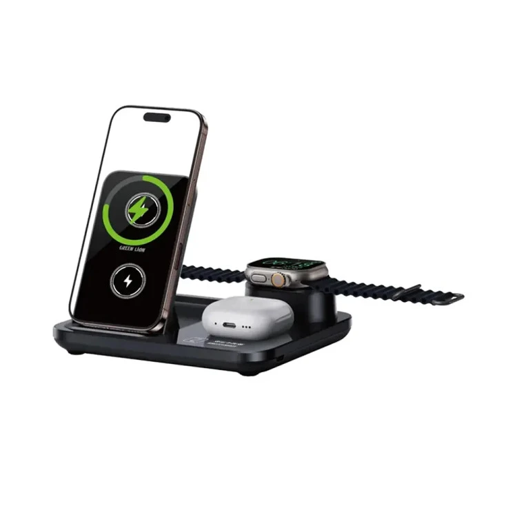 شارژر رومیزی گرین لاین با بیمه مدل 3iN1 Wireless Charging Station