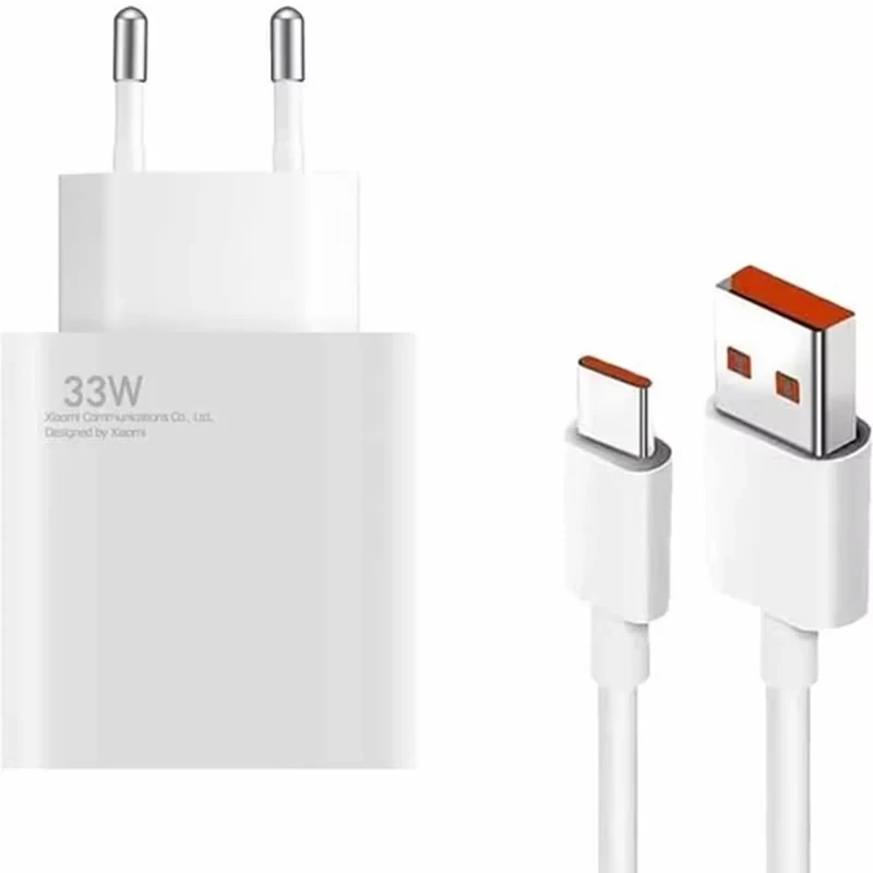 شارژر شیائومی مدل Redmi Note 12 ظرفیت ۳۳ وات همراه کابل شارژ توربو شارژ و ثانیه شمار