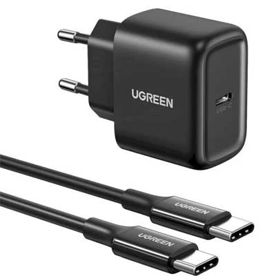 شارژر فست 25 وات یوگرین با بیمه سامان مدل CD250-50581، به همراه کابل USB-C