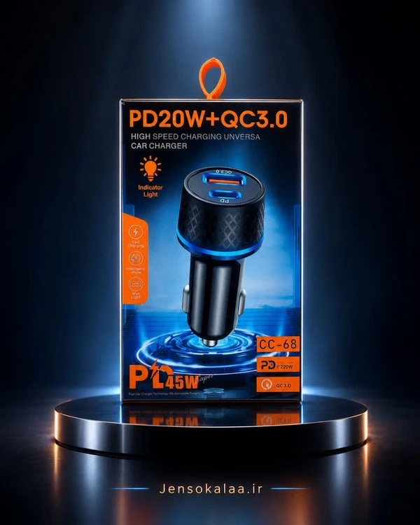 شارژر فندکی PD 20W + QC 3.0 مدل CC-68