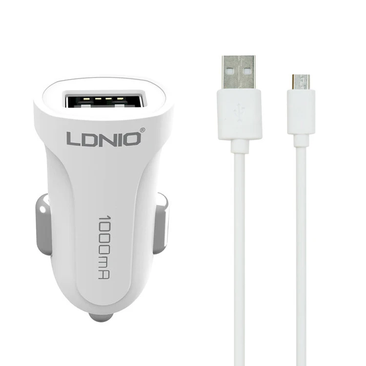 شارژر فندکی USB خودرو مدل LDNIO DL-C17 with micro USB