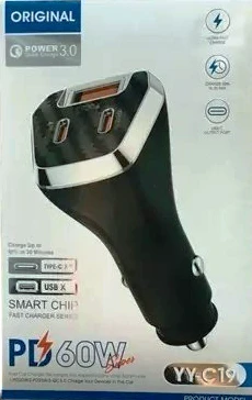شارژر فندکی اورجینال فست 60 وات مدل YY-C19
