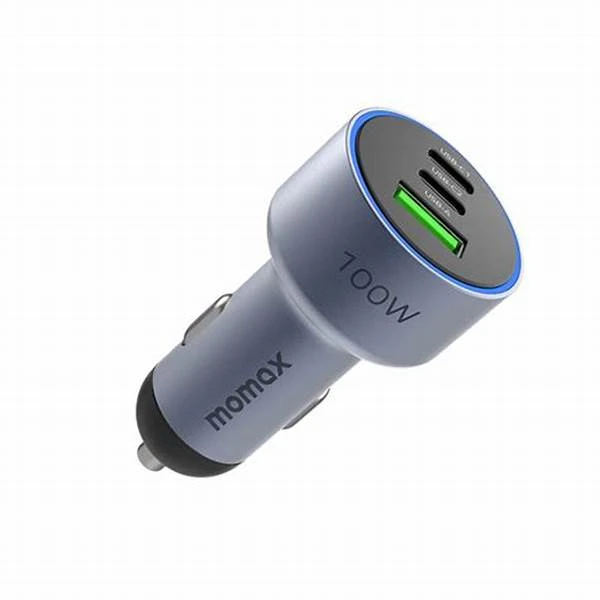 شارژر فندکی سه‌پورتی Momax مدل MoVe UC17 با توان ۱۰۰ وات | آمازونیکس
