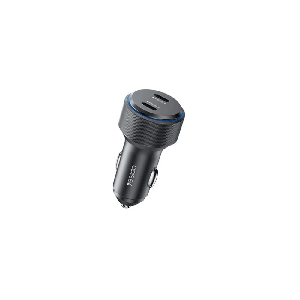 شارژر فندکی فست شارژ 2 پورت یسیدو YESIDO Y48 با حداکثر توان 60W