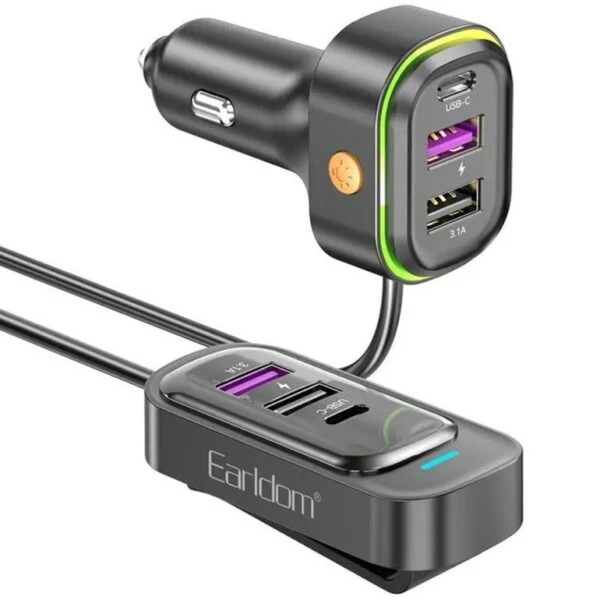 شارژر فندکی فست شارژ Earldom ES-CC26 6Port 3.1A QC4.0 PD 66W