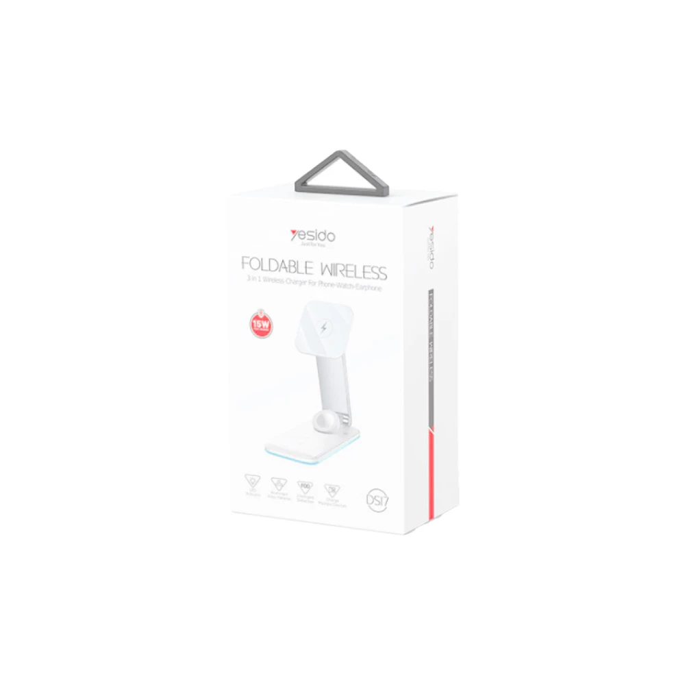 شارژر وایرلس 3 در 1 یسیدو مدل YESIDO DS17