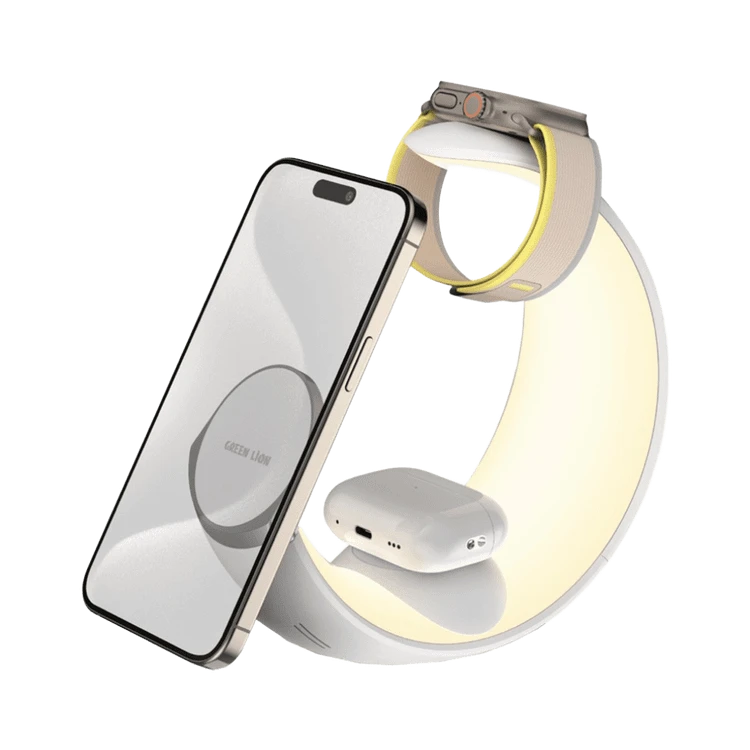 شارژر وایرلس گرین لاین مدل Moon Charge 4 in 1