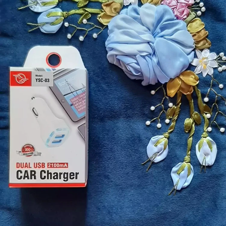 شارژرفندکی ماشین مدل YSC-03 دارای دو پورت یو اس بی