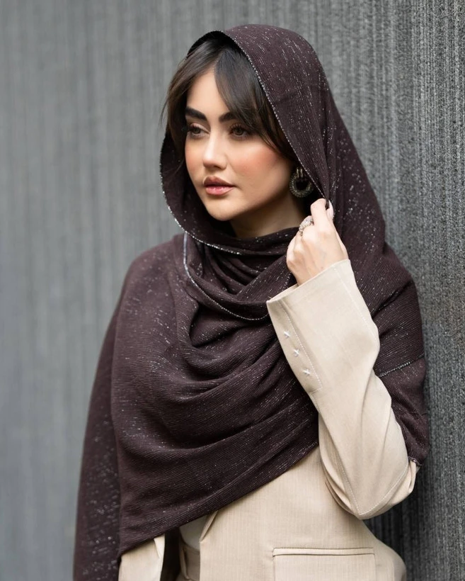 شال برشکا شاین دار دور لمه کد ۸۵۵