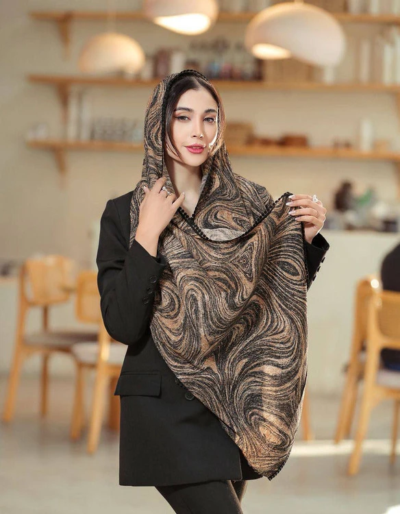 شال برشکا طرح دارزیبا، دور عدسی،