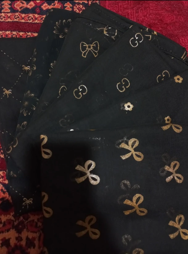 شال حریر طلاکوب دو رو کد ۴۳۴