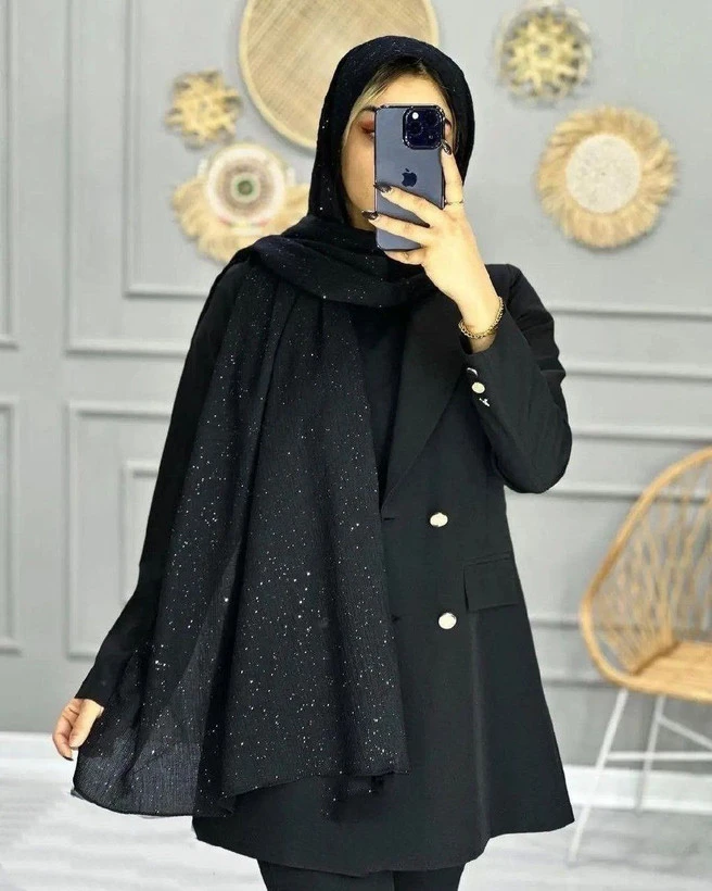 شال زنانه برشکا پفکی دور دوخت