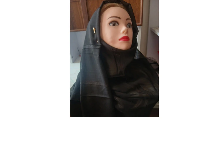 شال مجلسی لبه براق ومخمل وارداتی+گیره لبنانی نگین دار