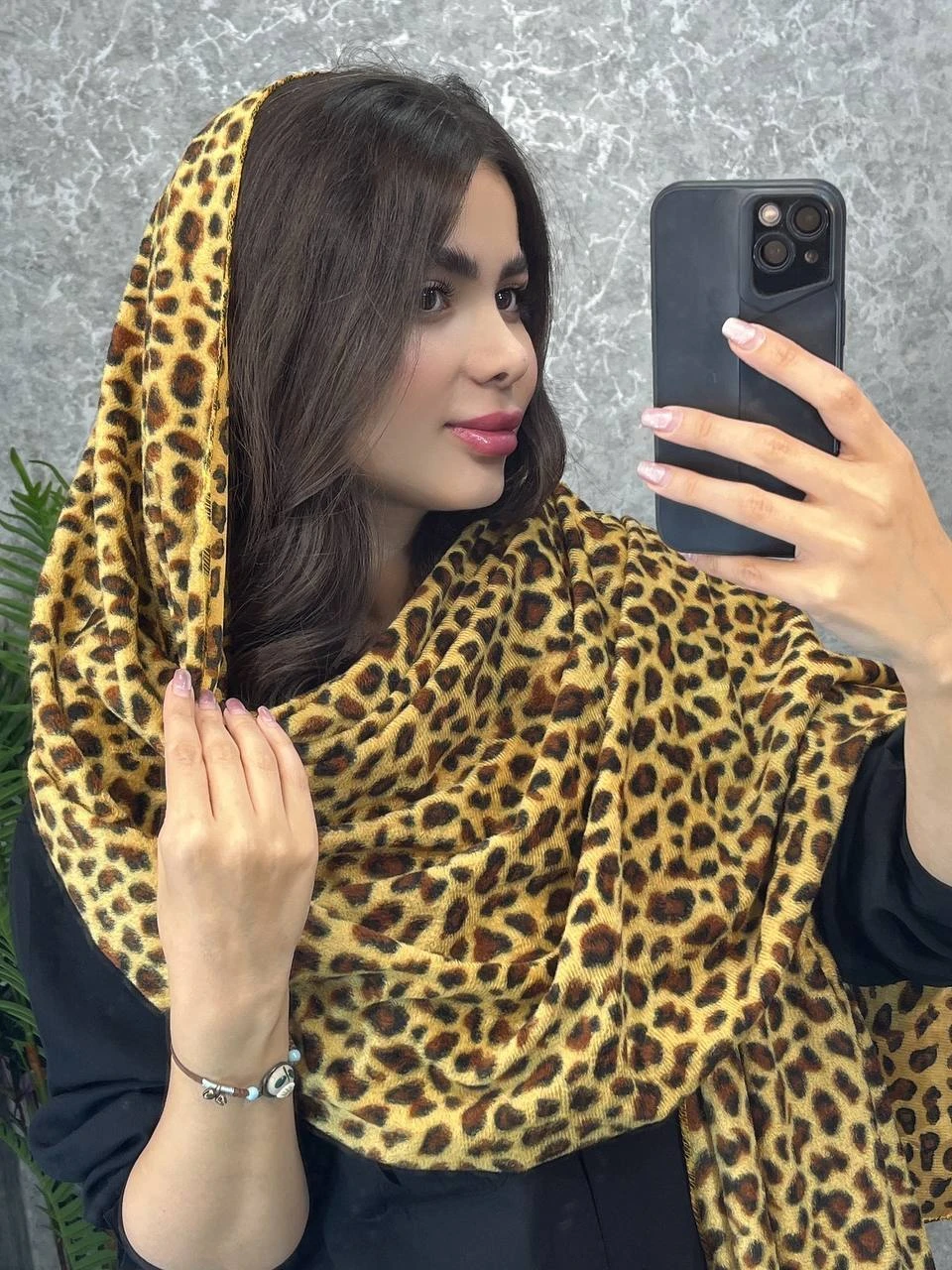 شال مخمل پلنگی جین ۱۲ تایی