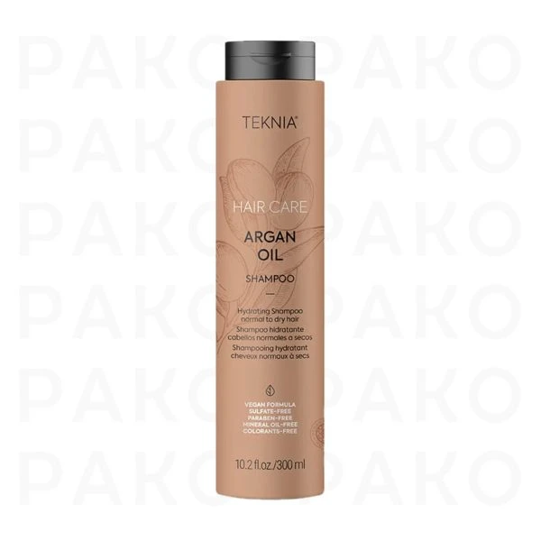 شامپو آبرسان بدون سولفات لاکمه سری Teknia مدل Argan Oil مناسب موهای معمولی و خشک حجم 300 میل