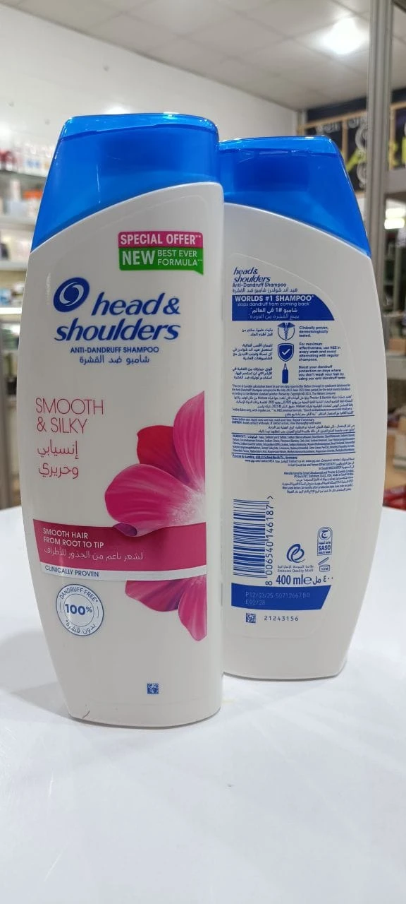 شامپو ابریشمی Smooth & Silky | ضدشوره + نرمی و درخشندگی | S.h.o.u.l.d.e.r.s 400ml – (اصل)