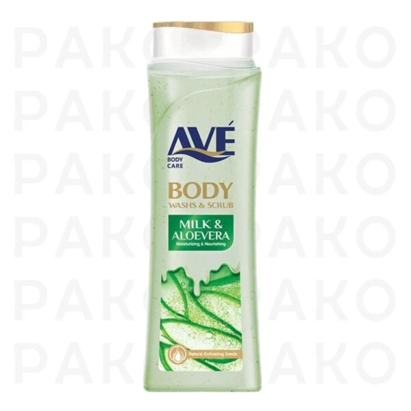 شامپو اسكراب صورت و بدن مدل Milk And AloeVera اوه مقدار 380 گرم ave