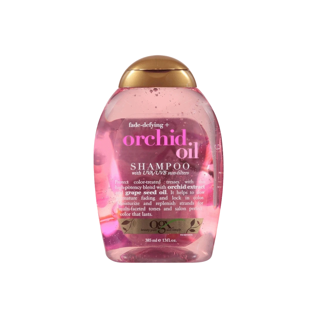 شامپو او جی ایکس مدل روغن ارکیده ORCHID OIL تثبیت کننده رنگ مو